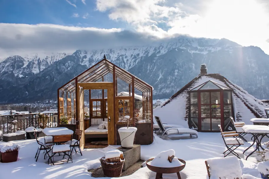 Dachterrasse im Schnee