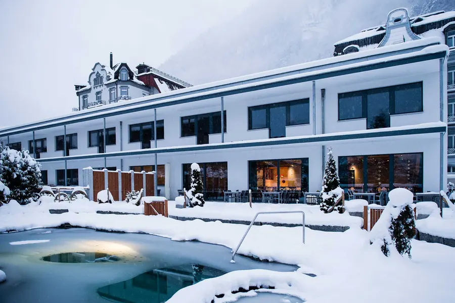 Naturbadeteich im Winter